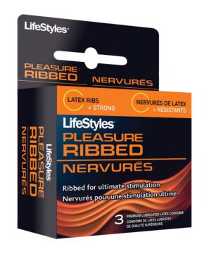 Lifestyles Condom Pleasure Ribbed 3 Pack