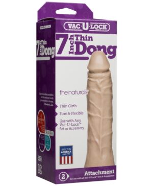 Thin 7″ Natural Dong Vac-u-Lock Accessory Vanilla