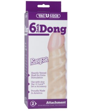 6” Realistic Raging Hard-On Cock Vac-u-Lock Accessory Vanilla