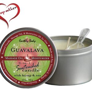 3 in 1 Round Tin Massage Candle 6.8 oz. Guavalava