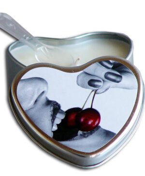 4.7 oz. Heart Tin Edible Massage Candle Cherry