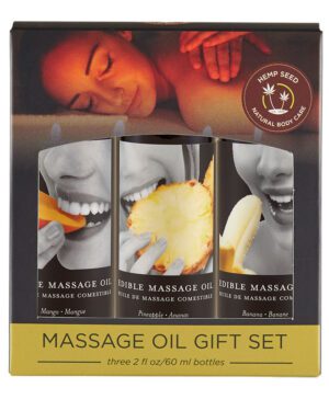 Edible Massage Oil Gift Set Mango, Banana & Pineapple