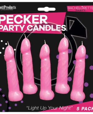Pecker Party Pink Candles - 5 pk