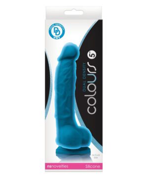 Colours Dual Density Dildo 5" - Blue