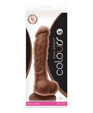 Colours Dual Density 8″ Dildo Brown