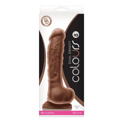 Colours Dual Density 8″ Dildo Brown