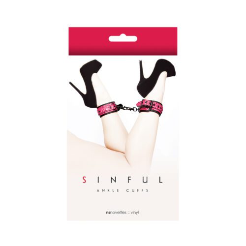Sinful Ankle Cuffs Vinyl Pink