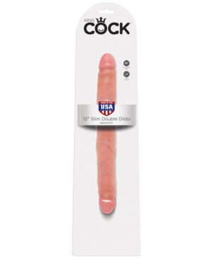 King Cock 12” Slim Double Dildo Beige