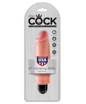King Cock 6″ Vibrating Stiffy Beige