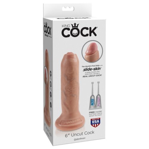 King Cock 6″ Uncut Cock Beige