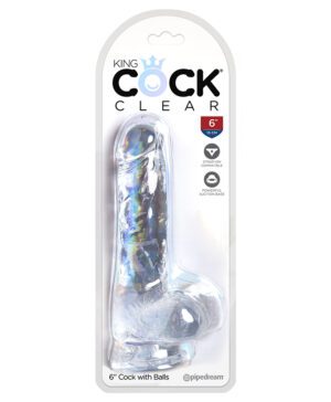 King Cock Clear 6″ Cock With Balls