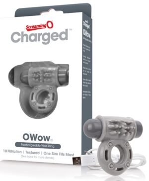 Charged OWow Rechargeable Vibe Ring Grey