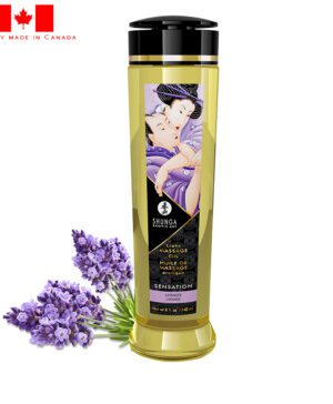 Shunga 8 oz. Erotic Massage Oil Sensation Lavender