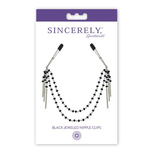 Sincerely Black Jeweled Nipple Clips