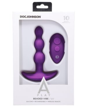 A-Play Beaded Vibe Silicone Anal Plug Purple