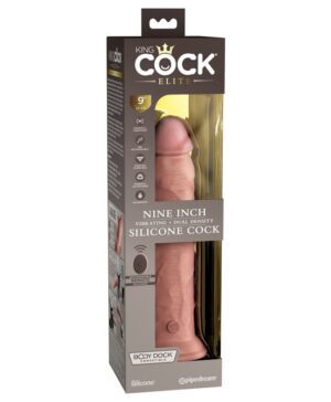 King Cock Elite 9” Vibrating Silicone Cock Light