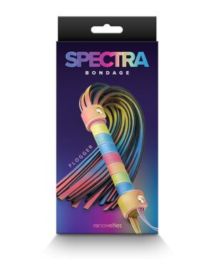 Spectra Bondage Flogger - Rainbow