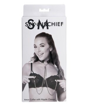 S&M Amor Collar with Nipple Jewelry
