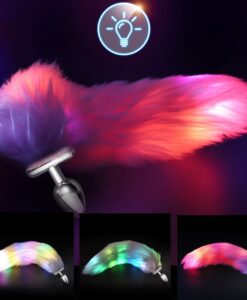 Led Luminous Fox Tail Butt Plug 1