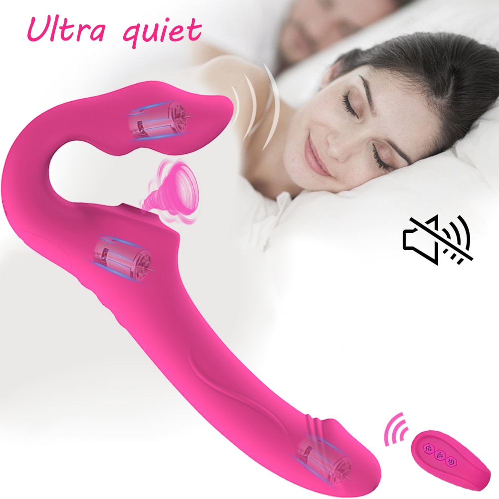 Clitoral G-spot Vibe with Dildo/Strapon and remote control 8