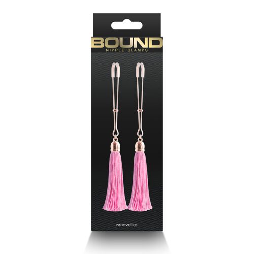 Bound Nipple Clamps - T1 - Pink Tassel