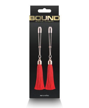 Bound Nipple Clamps - T1 - Red Tassel
