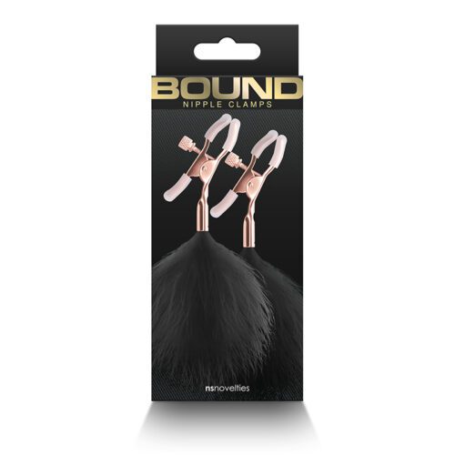 Bound Nipple Clamps - F1 -Black Feather