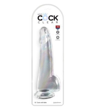 King Cock 10” with Balls Clear