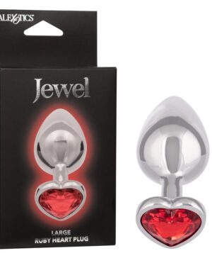 Jewel Ruby Heart Plug Large