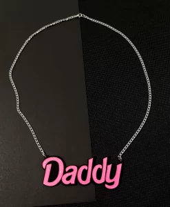 Hot Pink Daddy Pendant Necklace 1