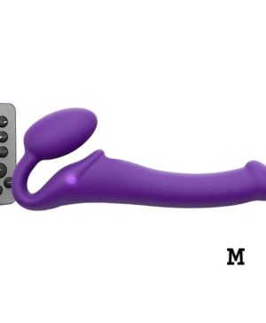VIBRATING BENDABLE STRAP-ON - M - PURPLE
