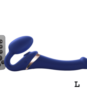 MULTI ORGASM BENDABLE STRAP-ON - L - NIGHT BLUE