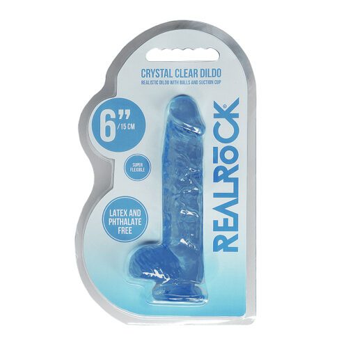 6″ Realistic Dildo with Balls Blue