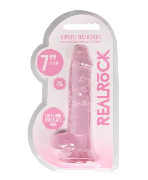 7″ Realistic Dildo with Balls Pink