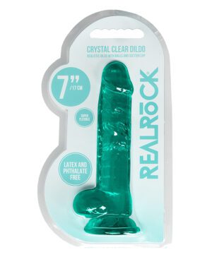 7″ Realistic Dildo with Balls Turquoise