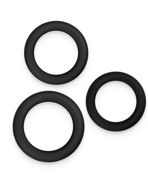 3 Piece Slim Rings Black
