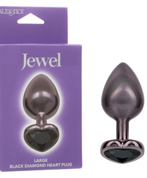 Jewel Black Diamond Heart Plug Large