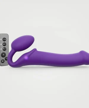 Vibrating Bendable Strap-On - L - Purple
