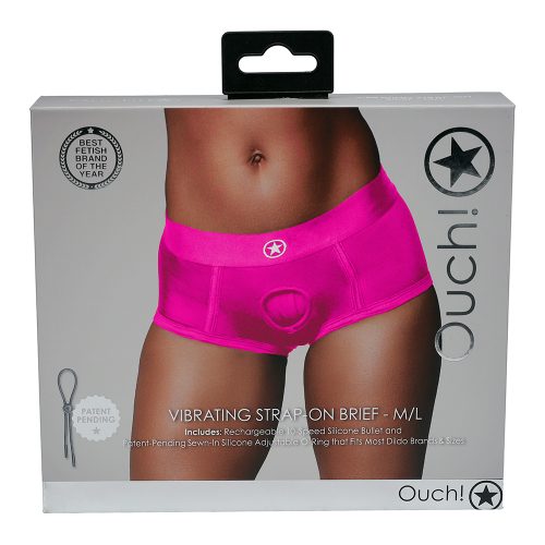 Strap-On Brief Vibrating Pink M/L